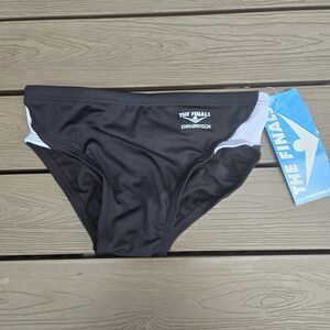 TYR The Finals Swerve White/black Splice Racer Briefs, Men Size 38, NEW